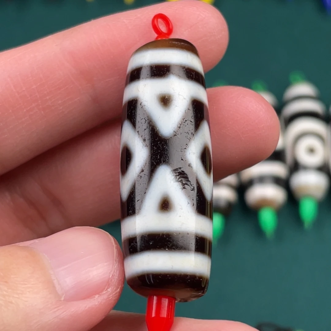 玛瑙/玉髓裸珠39 13 行运三眼图腾 有磕碰