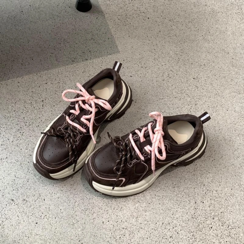 爆款加绒厚底增高百搭老爹鞋女2025秋冬新款软底不累脚休闲运动鞋