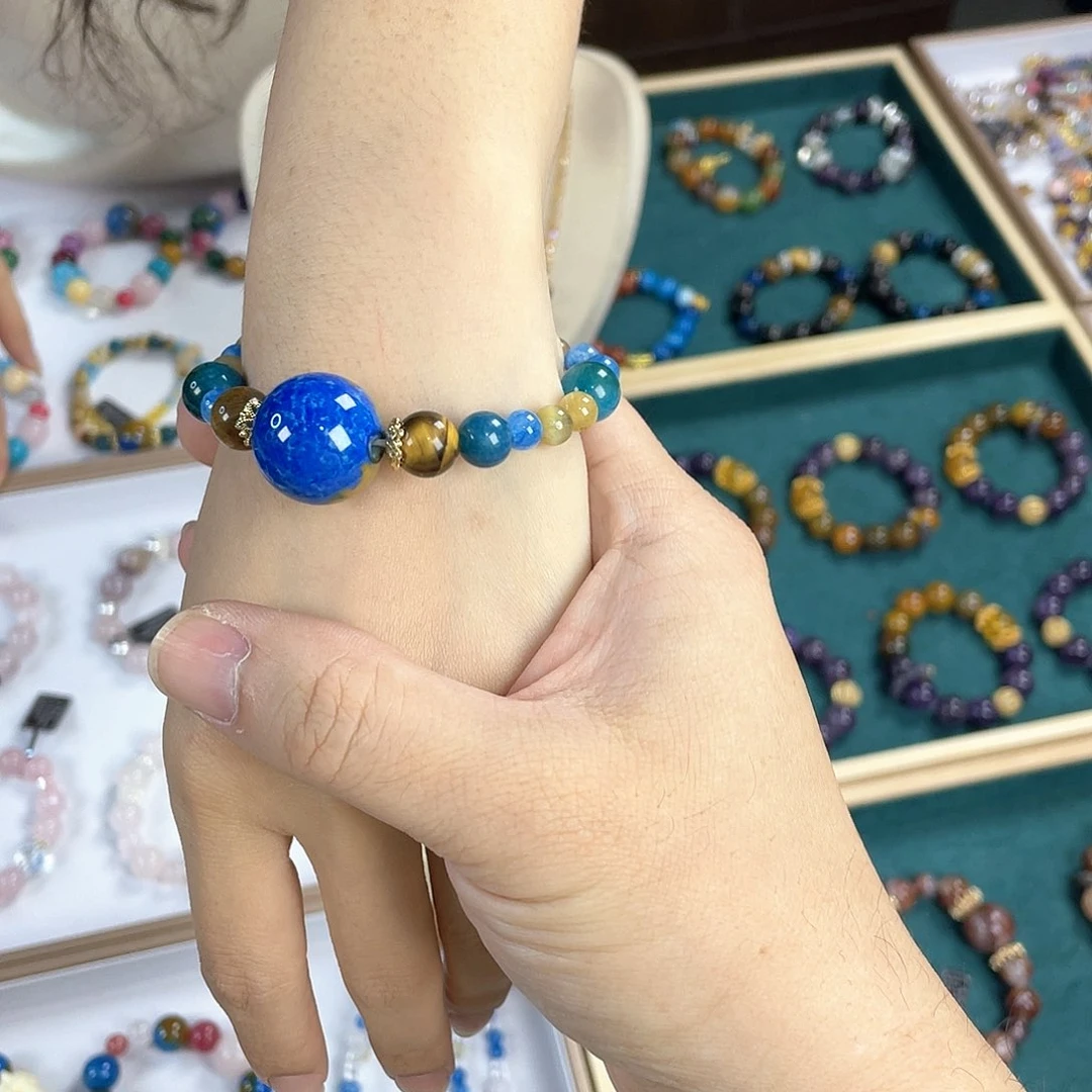 水晶手链银S925镀金镶嵌