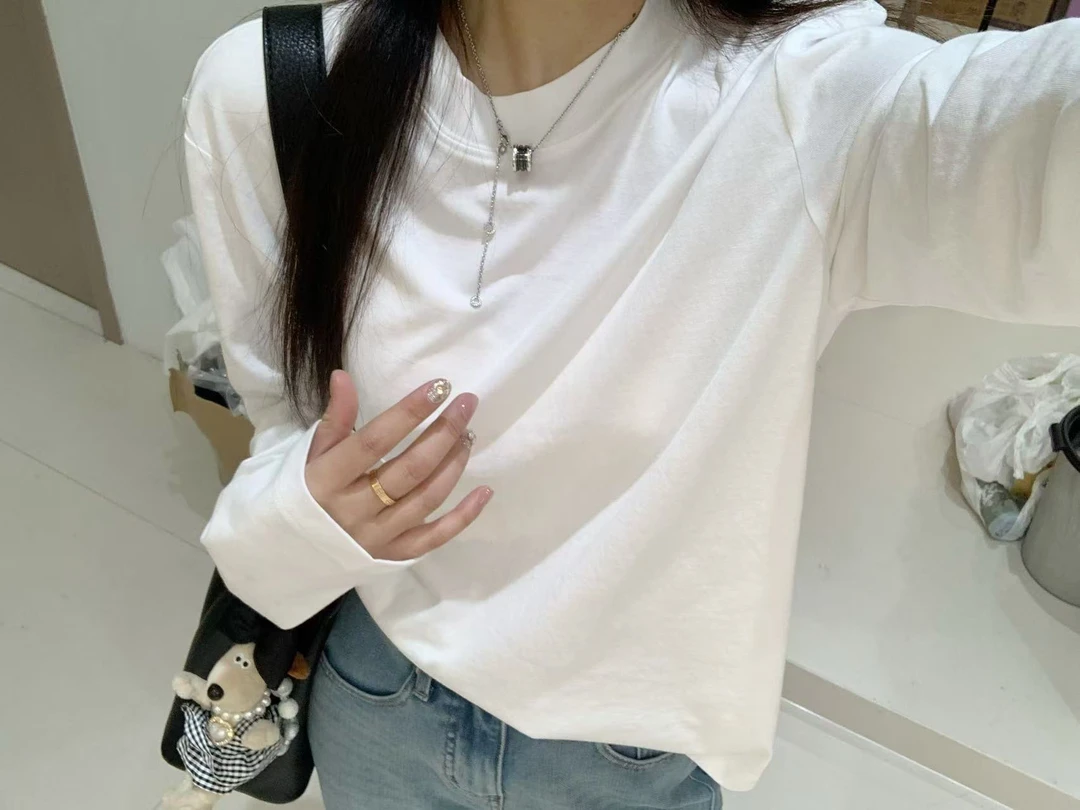 椿·予静-332408定制款螺纹小立领长袖T恤