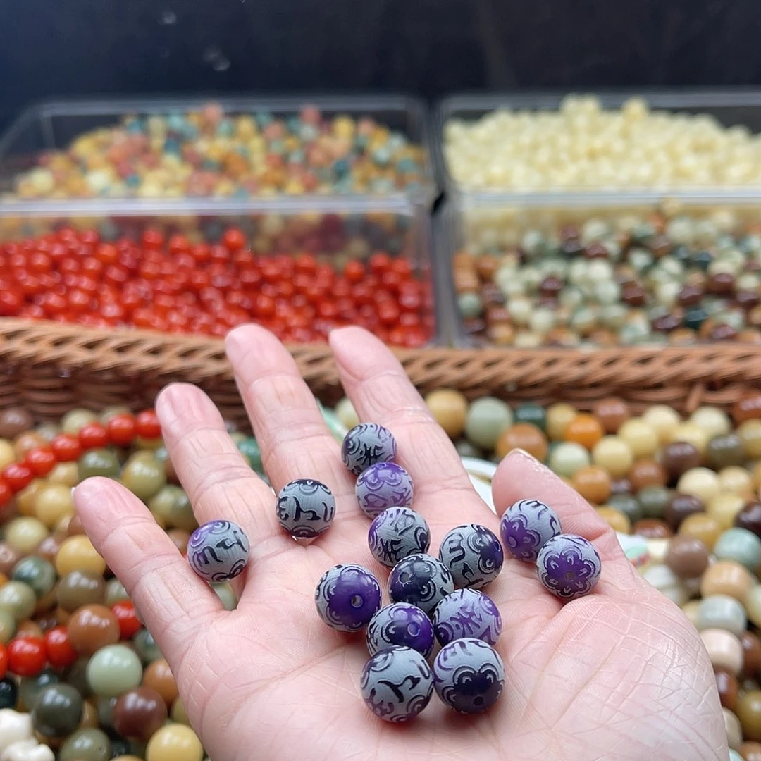 白玉菩提吊坠A/12mm/20+20颗