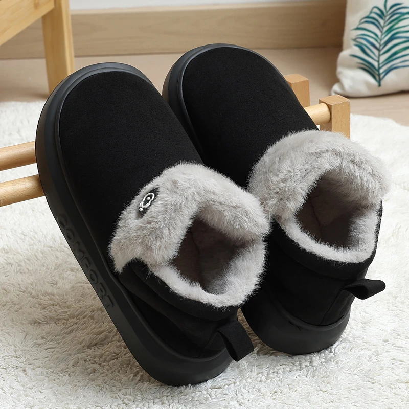 猫力高帮棉拖鞋男士冬季2025新款室内防滑保暖包跟棉鞋男款冬外穿