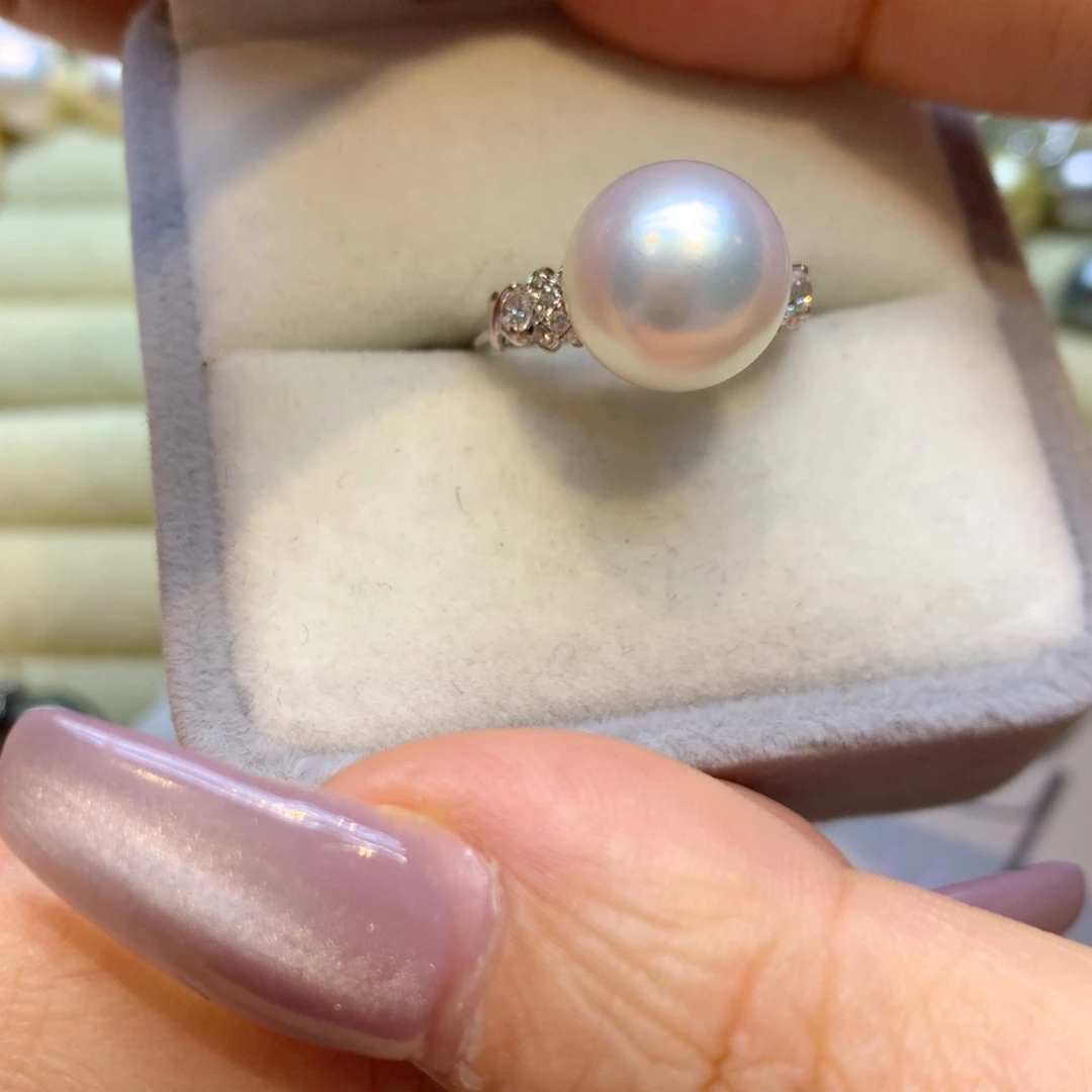 14K金镶嵌戒指海水珍珠