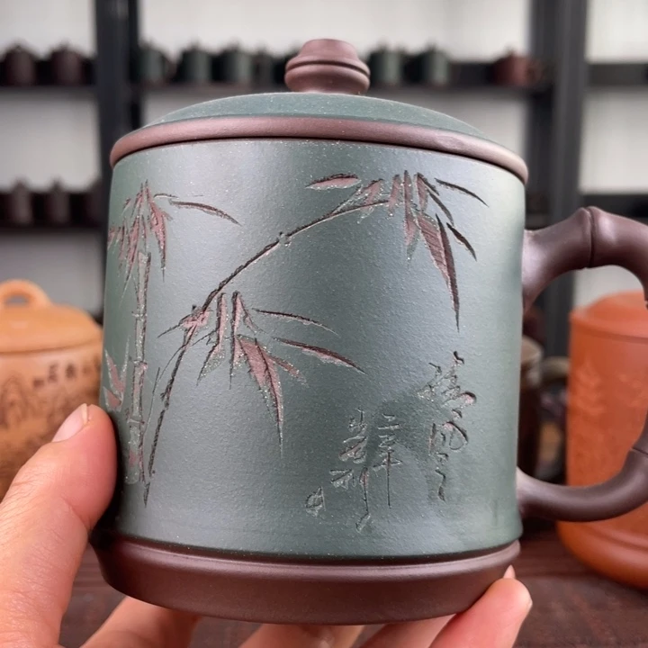 茶杯紫砂宜兴原矿紫砂盖杯微瑕