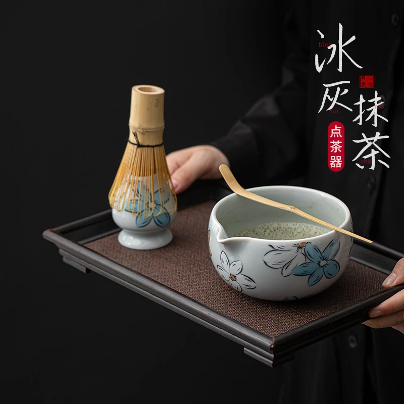 日式打抹茶用茶道工具抹茶碗套装百本立茶筅立宋代点茶器茶具配件