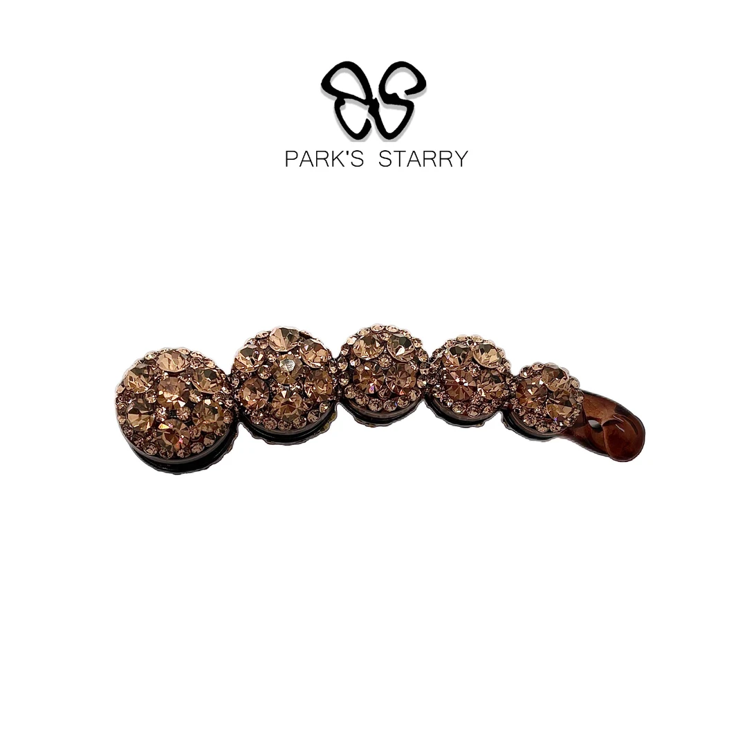 【朴朴韩国饰品】 X008 简约百搭香槟色钻闪香蕉夹