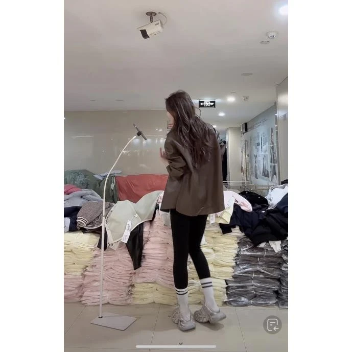 【柒汐】推荐设计感休闲衬衫pu外套9002