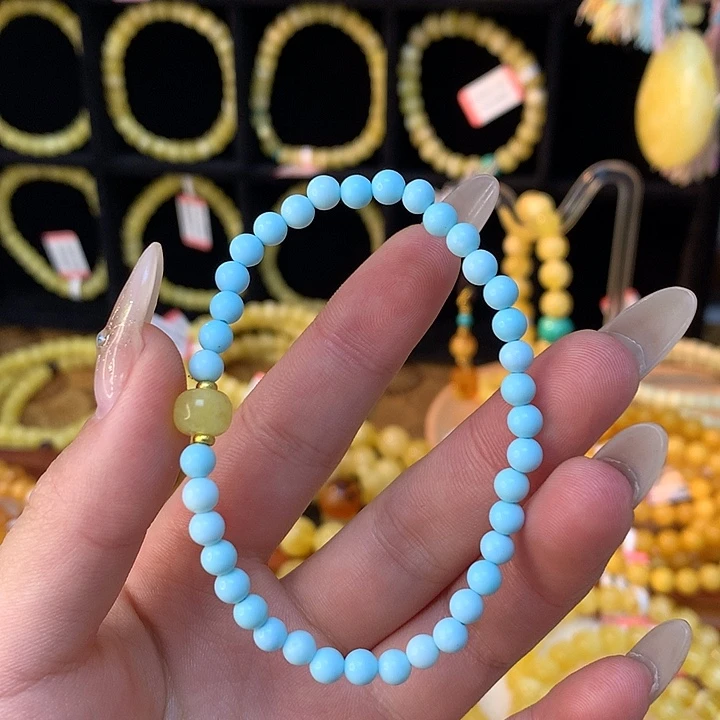 琥珀手链未镶嵌蜜蜡手串圆珠