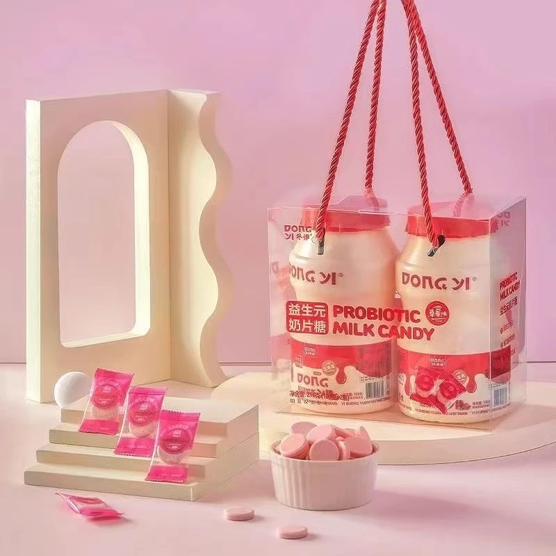 冬伊原味老酸奶风味奶片糖压片草莓味独立小包装儿童网红糖果零食