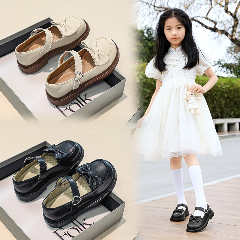 女童公主皮鞋英伦风百搭单鞋2025春秋新款女校园轻便软底舒适百搭