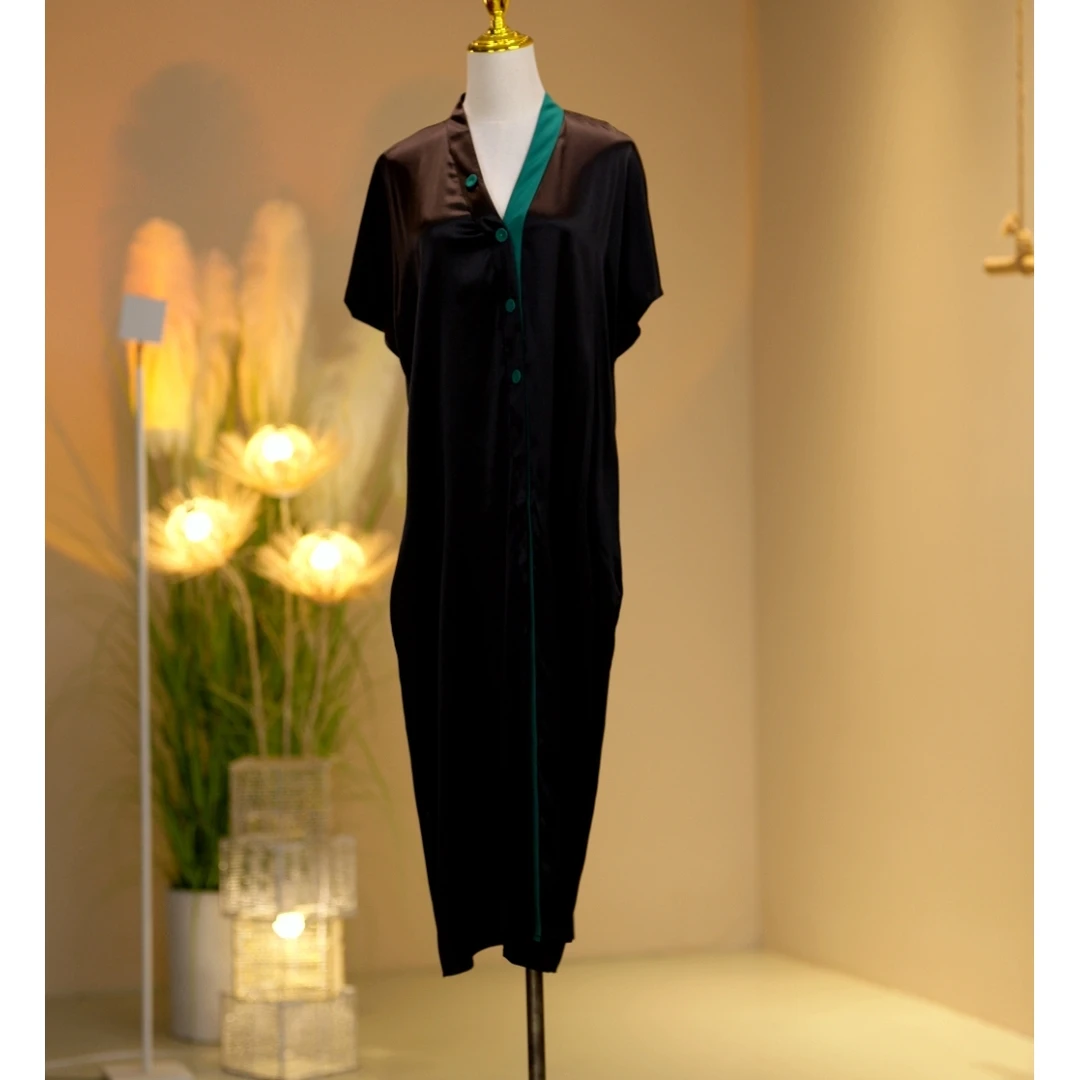 桑蚕丝高定时尚气质减龄优雅连衣裙 24010005