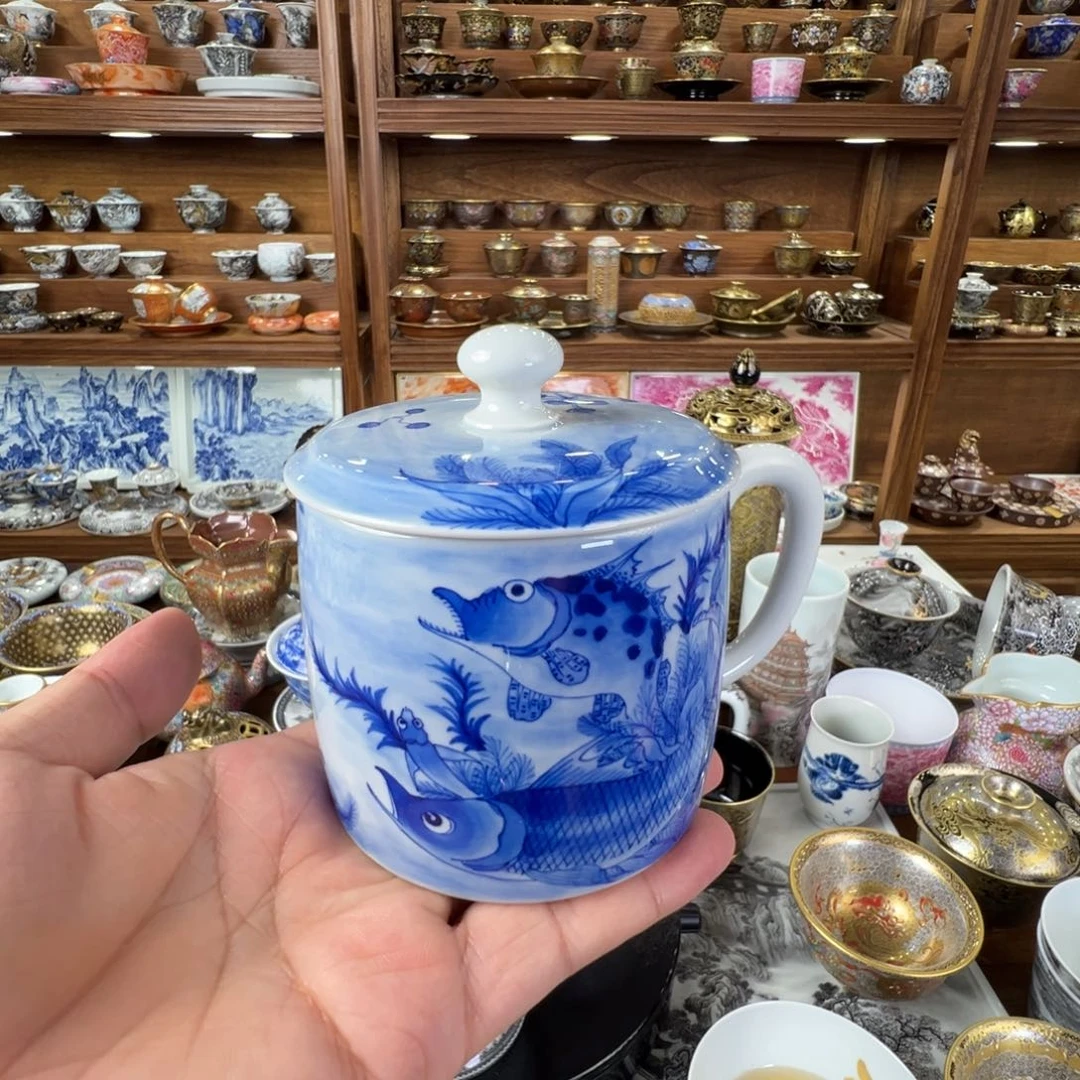 闪3青花鱼藻小办公杯