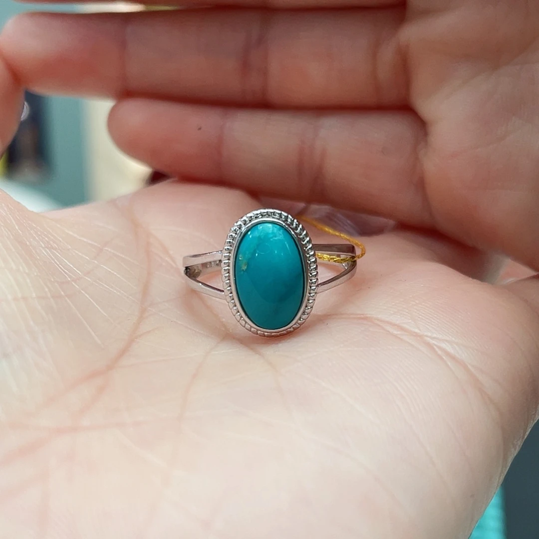 绿松石戒指银S925镶嵌