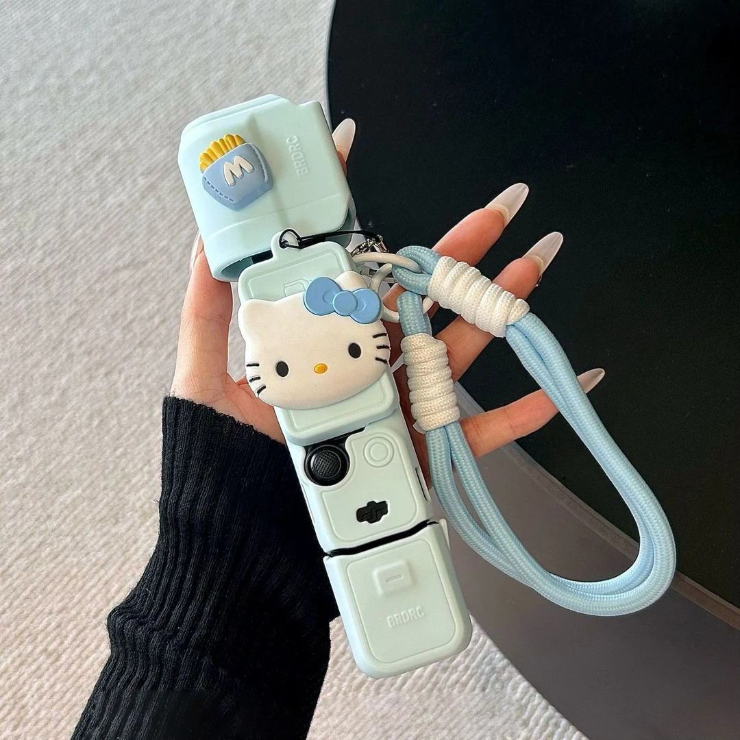 大疆pocket3保护壳哈喽kitty可爱硅胶装饰保护套防尘云台相机配件