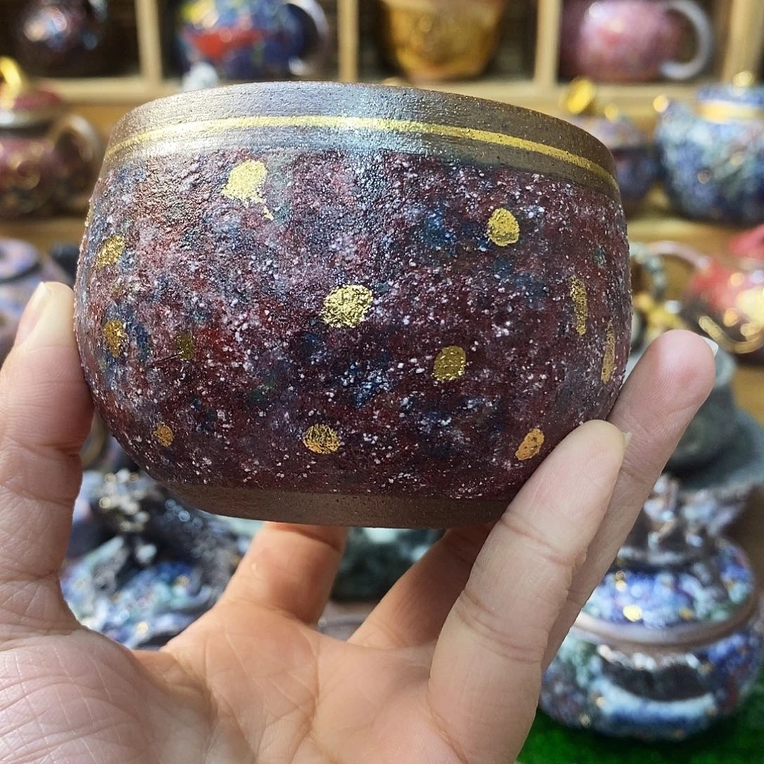 粗陶柴烧志野茶器