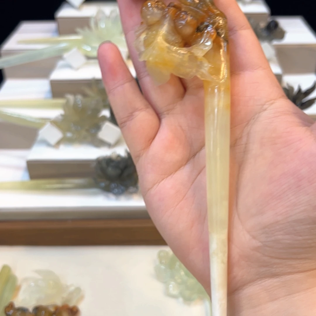 未镶嵌蛇纹石玉发簪