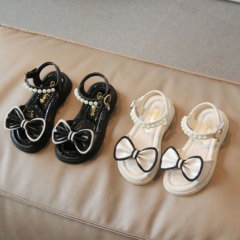 2025新款夏季女童凉鞋儿童鞋子公主鞋蝴蝶结软底防滑小女孩沙滩鞋