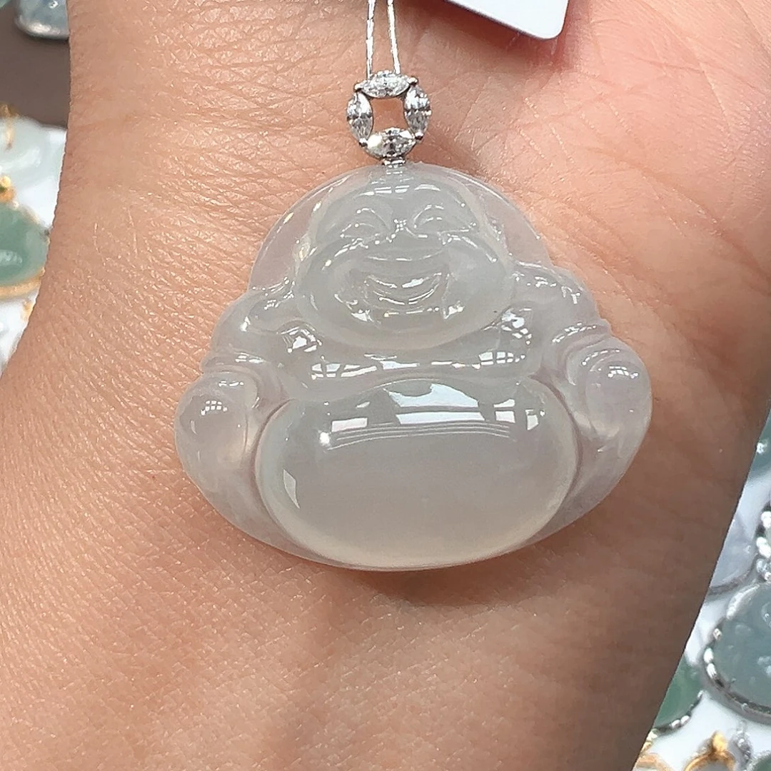 翡翠18K金镶嵌吊坠(不含链)1677