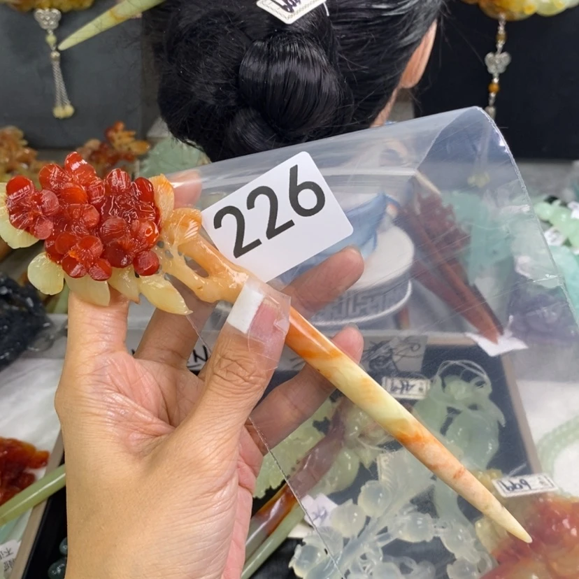 【闪购商品】岫玉发饰未镶嵌蓝*