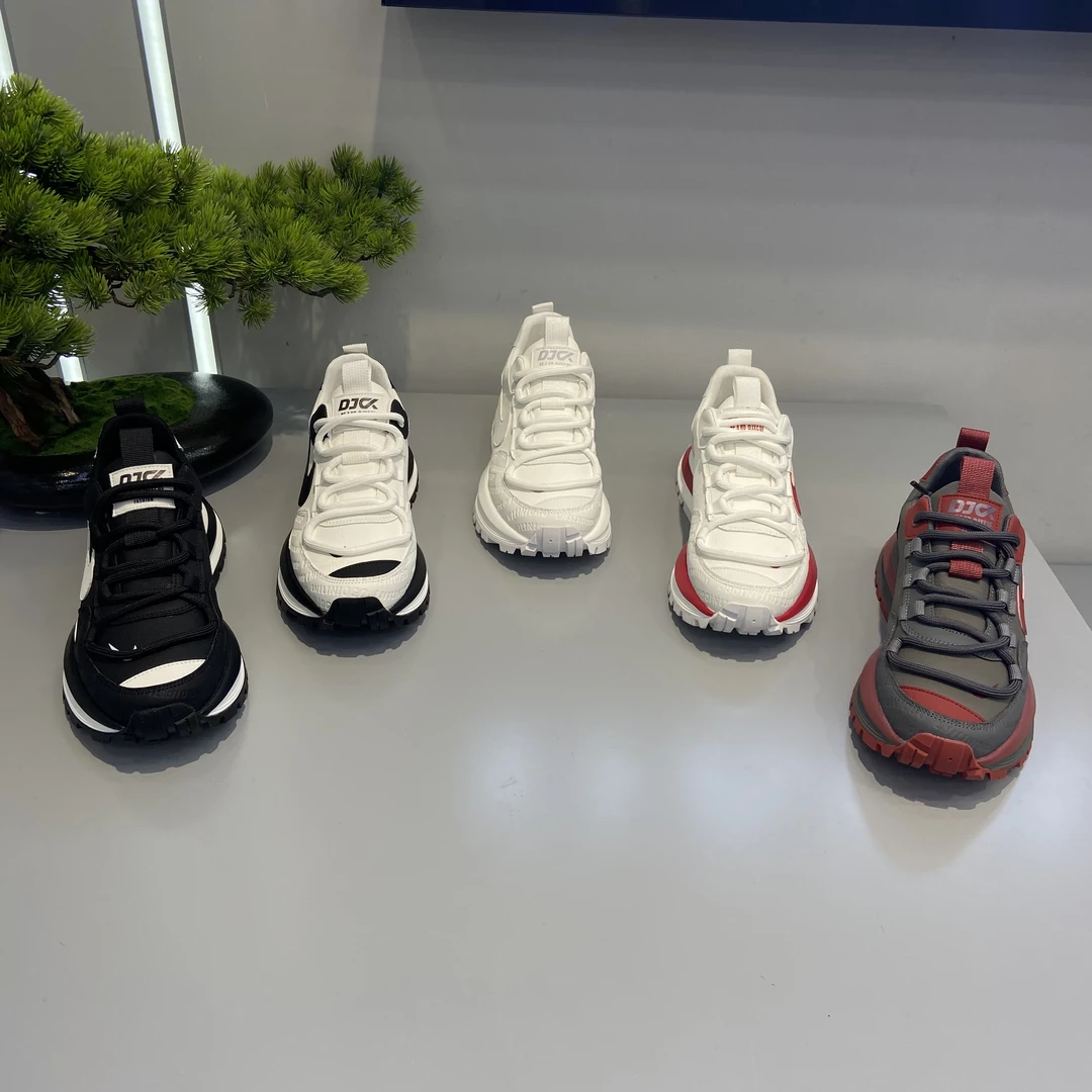 秋季皮面薄款低帮欧美风时尚休闲鞋单鞋厚底百搭鞋子男士运动鞋