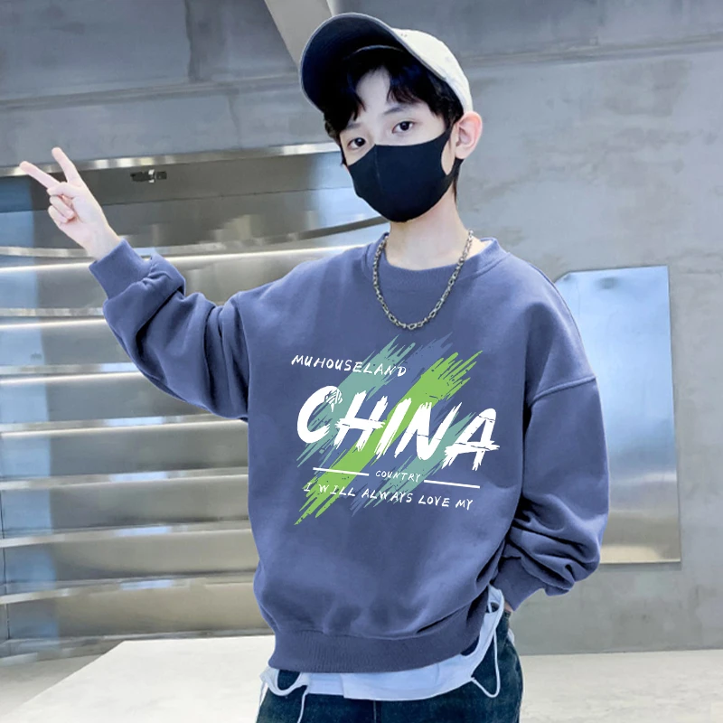 男童连帽卫衣春秋款2025新款儿童秋装宽松上衣大男孩打底衫秋季潮