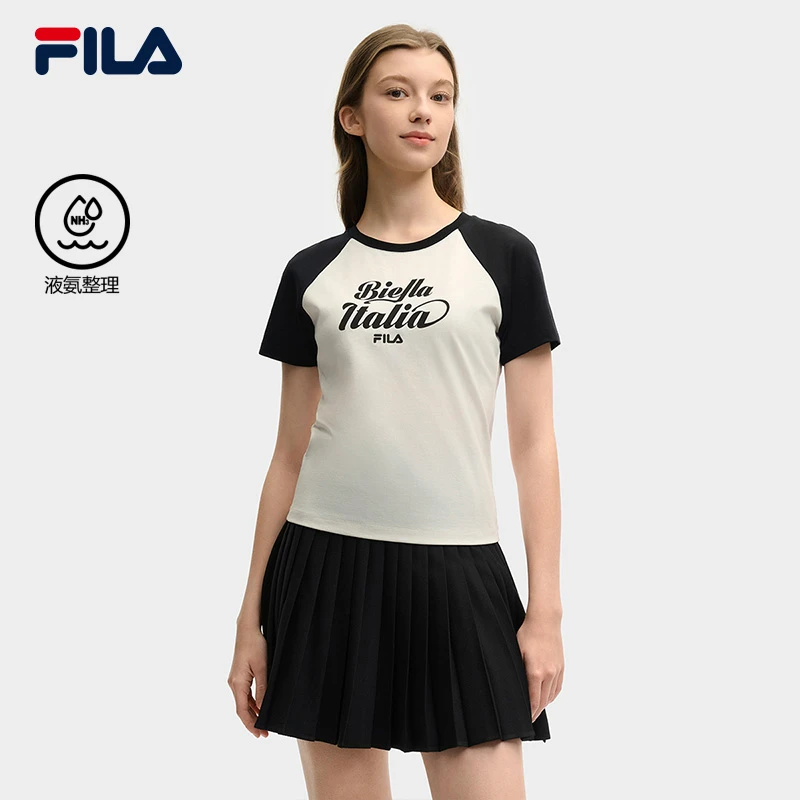 Fila/斐乐【百搭显白】女款短袖夏季新款时尚休闲遮肉显瘦运动T恤