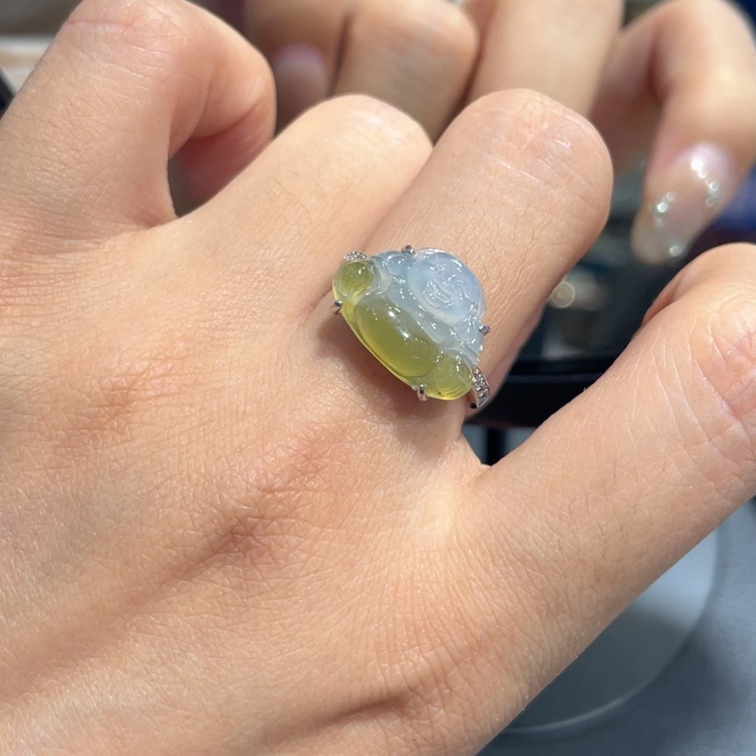 银S925镶嵌戒指翡翠戒指