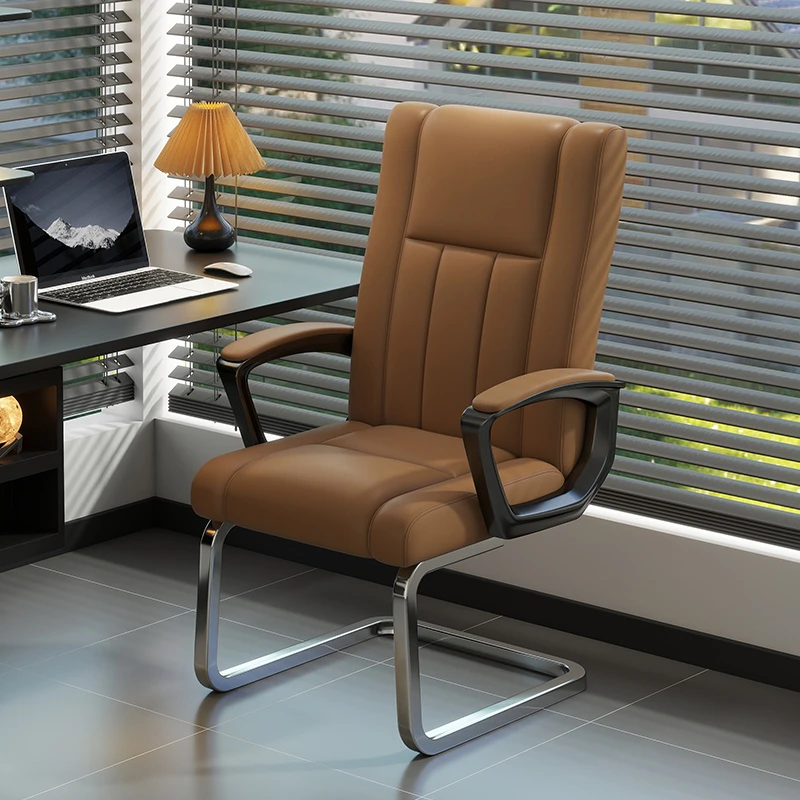 家用电脑办公椅弓形固定腿办公室座椅靠背舒适久坐商务老板会议椅