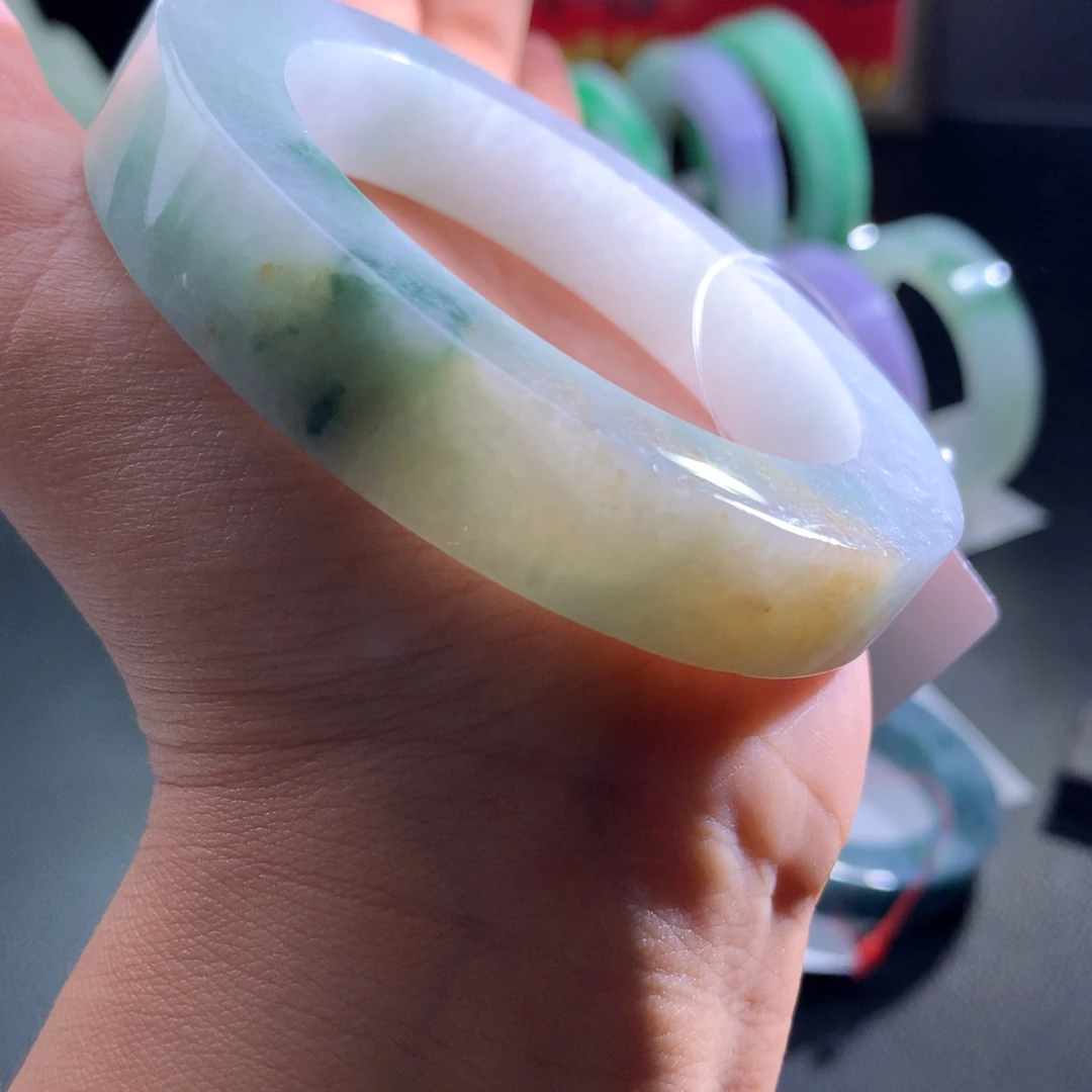 定制翡翠未镶嵌翡翠手镯叮当主播