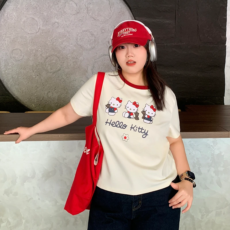 YUZI/鱼子小猫短袖短袖百搭ins卡通半袖T恤印花韩版圆领夏装