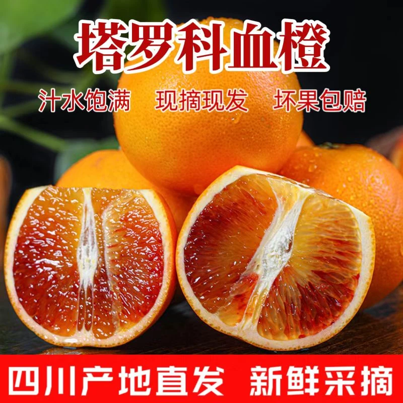 【带箱9-10斤】资中塔罗科现采现发果园直发香甜多汁彩箱包装水果