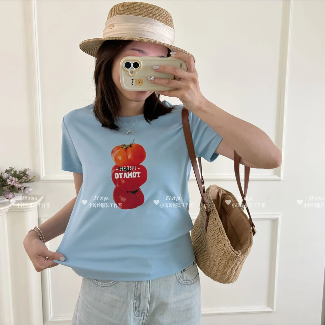 韩系西红柿修身小件T恤625297