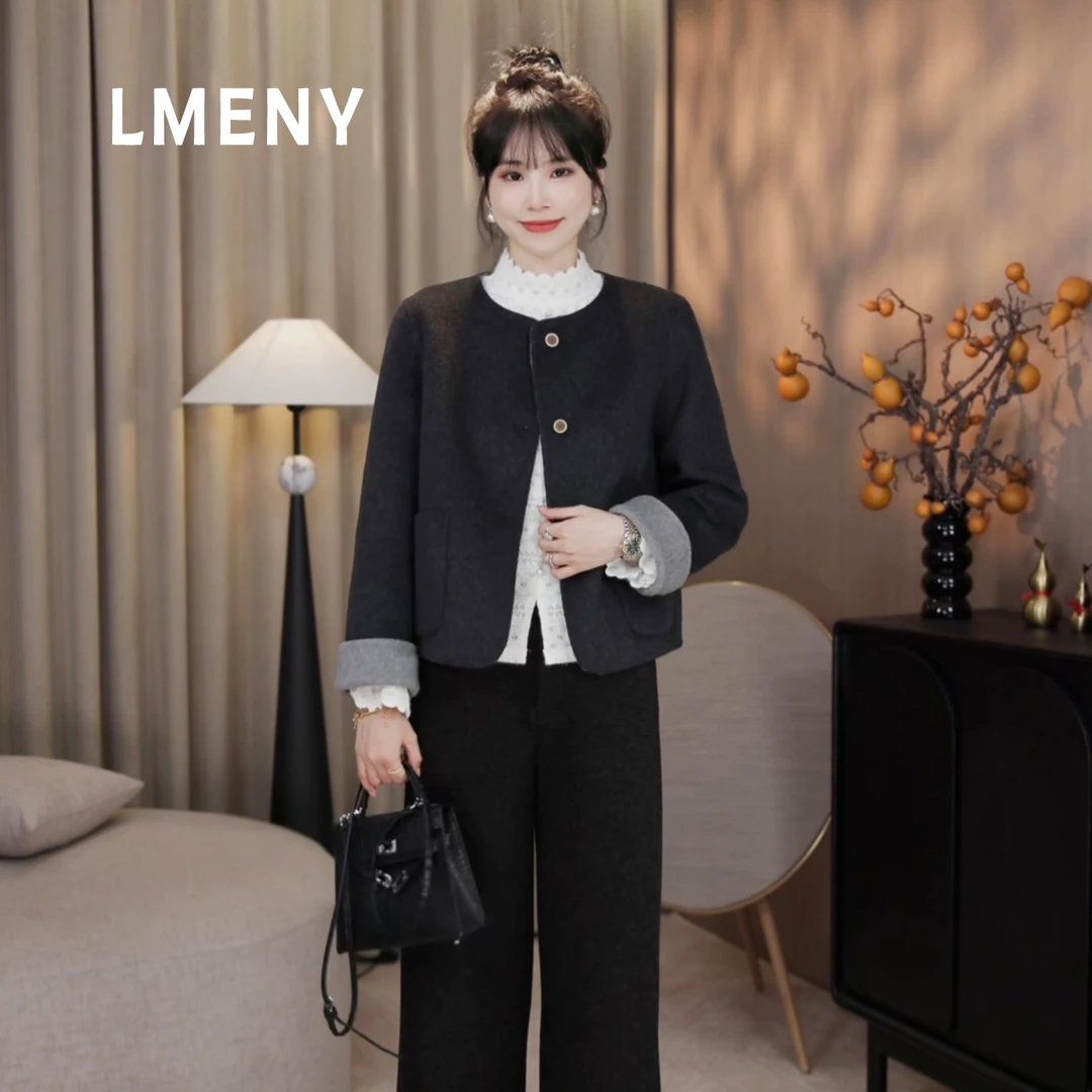 LMENY“双色大衣”一眼沦陷！撞色双面定染手工绵羊毛大衣25DW001