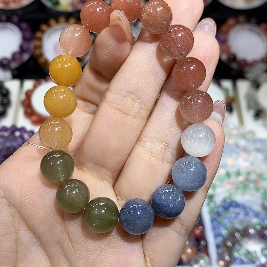 水晶手链未镶嵌渐变兔毛10