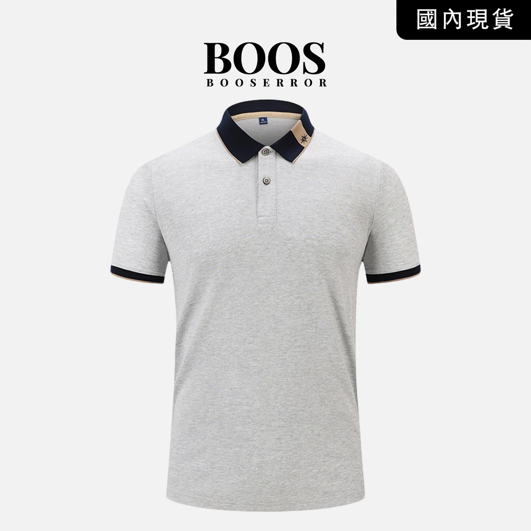 BOOSERROR轻奢桑蚕丝polo衫男女同款夏季商务休闲翻领拼色短袖t恤