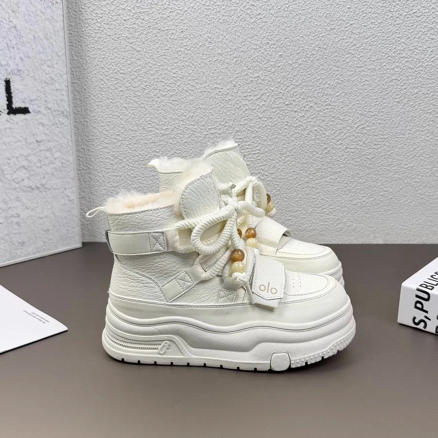 【十六号】休闲高帮棉鞋雪地靴2025冬季厚底魔术贴保暖大棉短鞋5080