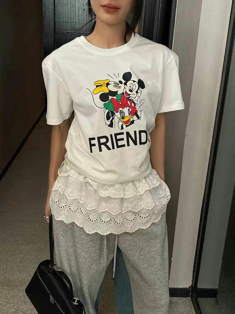 L+STUDIO】印花宽松型圆领短袖T恤百搭时尚