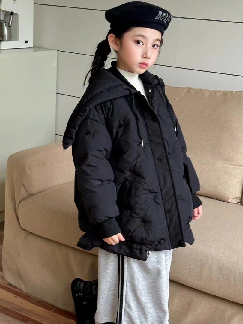 女童新款时尚羽绒外套拉链休闲风森系保暖冬季(身高＋10去拍）