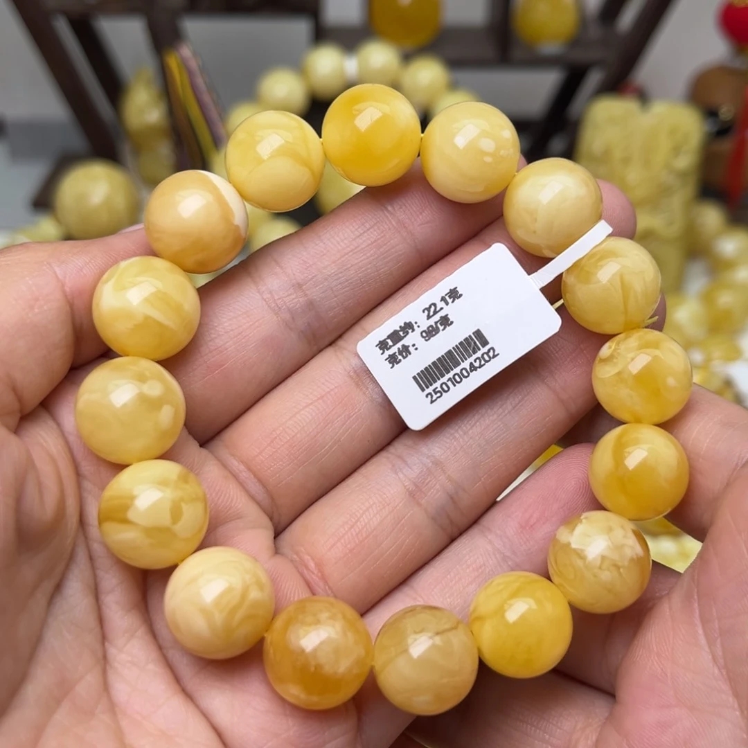 手串蜜蜡未镶嵌13+圆珠手串