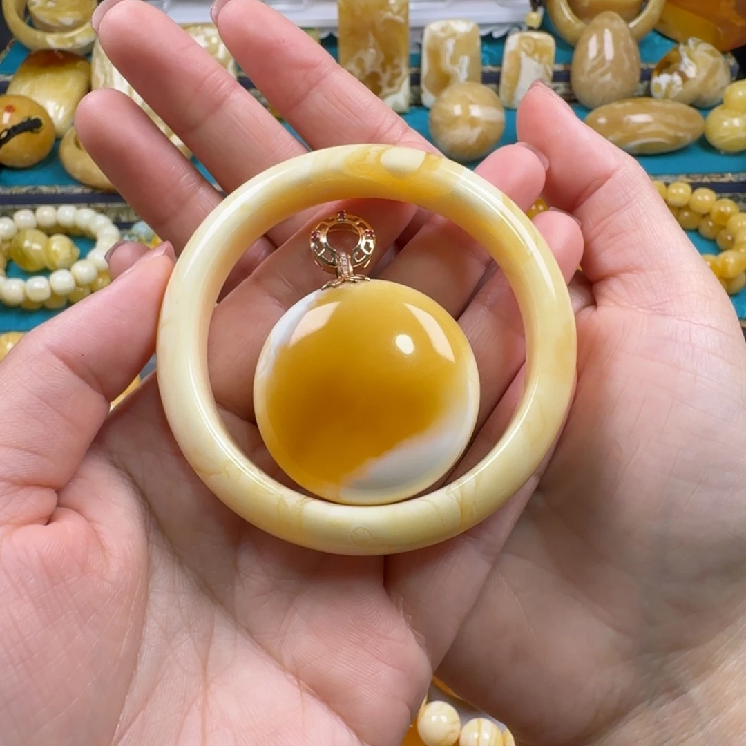 琥珀未镶嵌手链同料