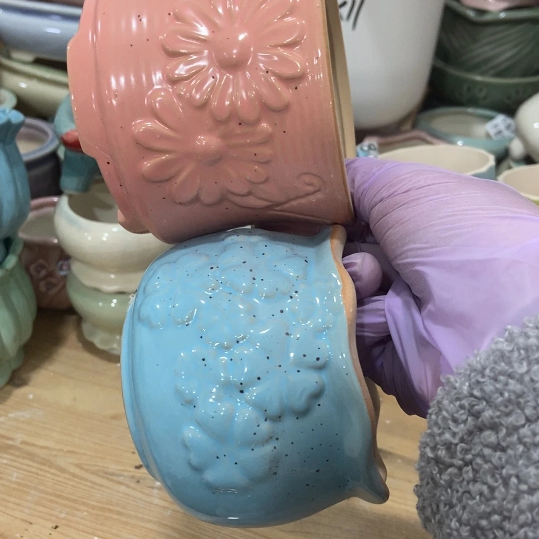 红陶高温陶瓷花盆