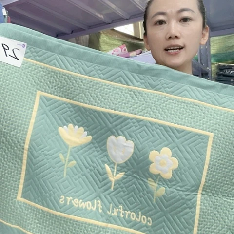 棉绿色丁香花纯棉