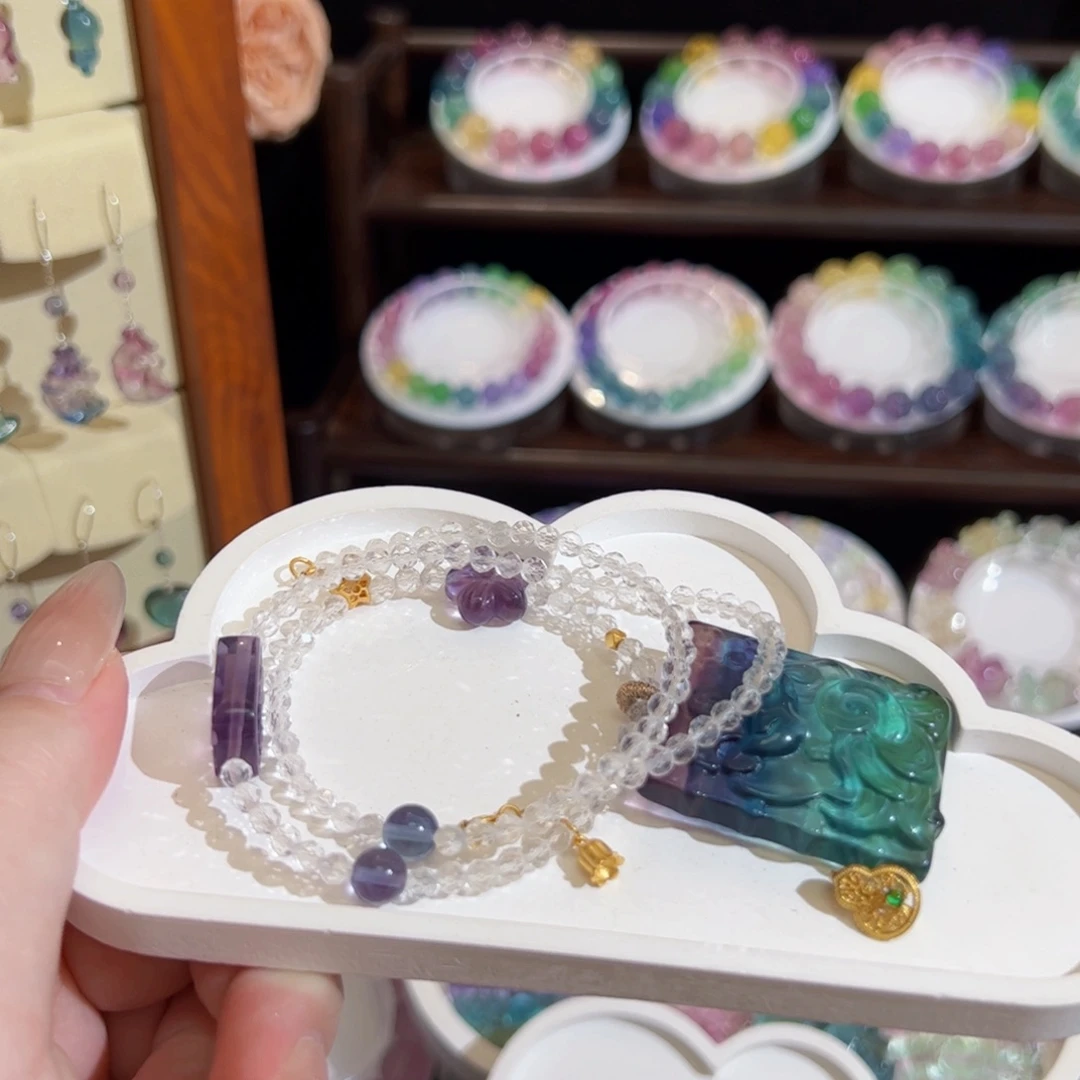 萤石颈饰未镶嵌酥*