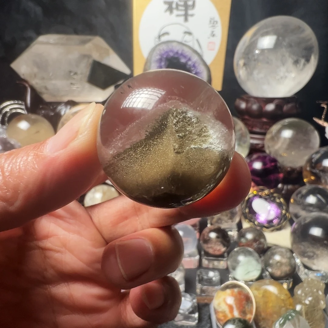 水晶珠宝半成品未镶嵌绿幽灵山