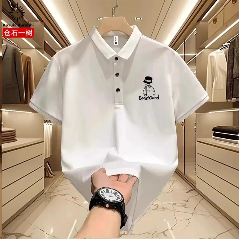 仓石一树夏季新款男士休闲POLO衫潮流高级感休闲半袖翻领上衣体恤