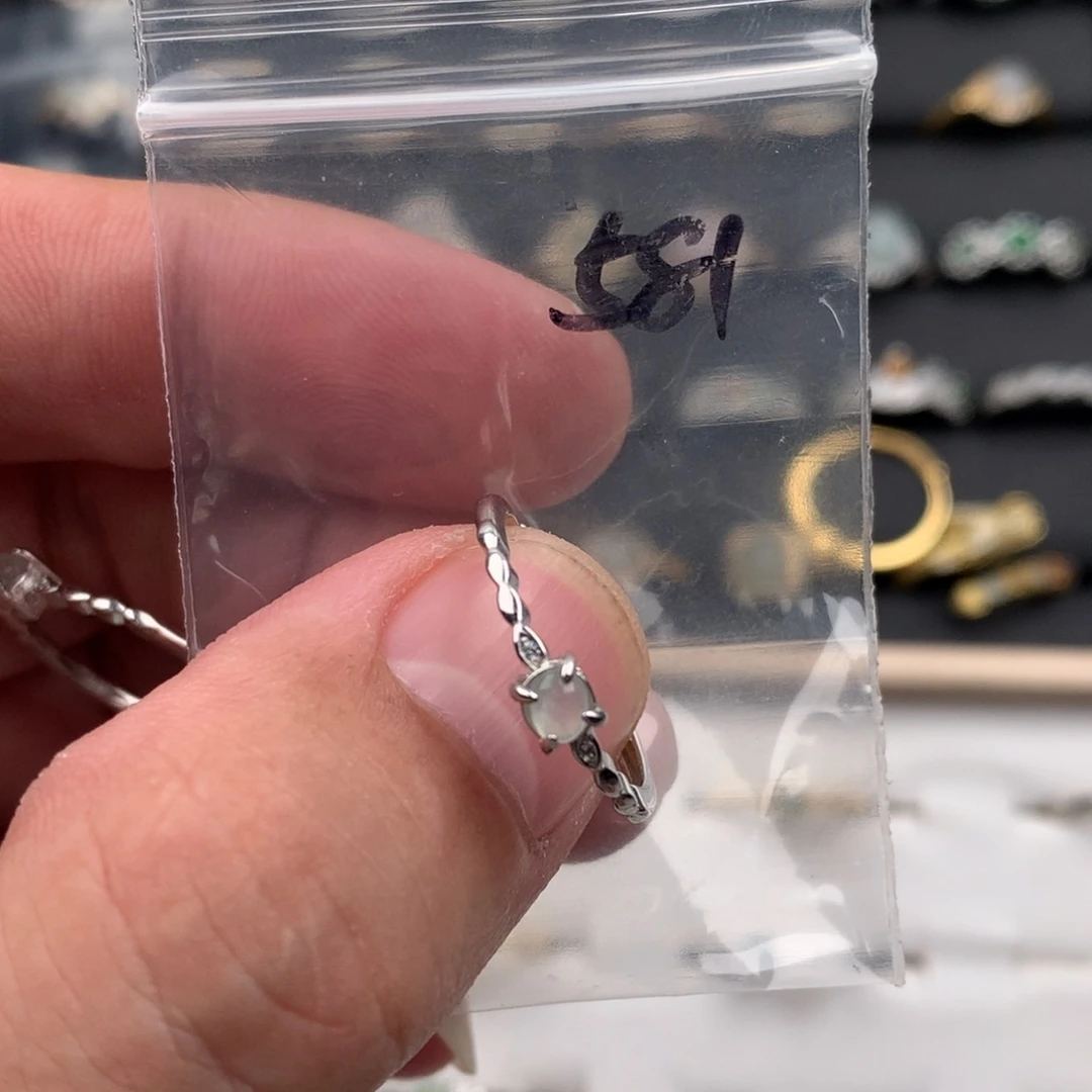 翡翠银S925镶嵌戒圈581