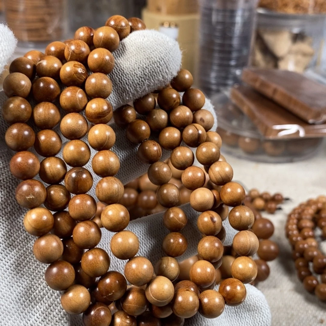 檀香木手串/手链0.8多圈瑕疵沉水 迈索尔