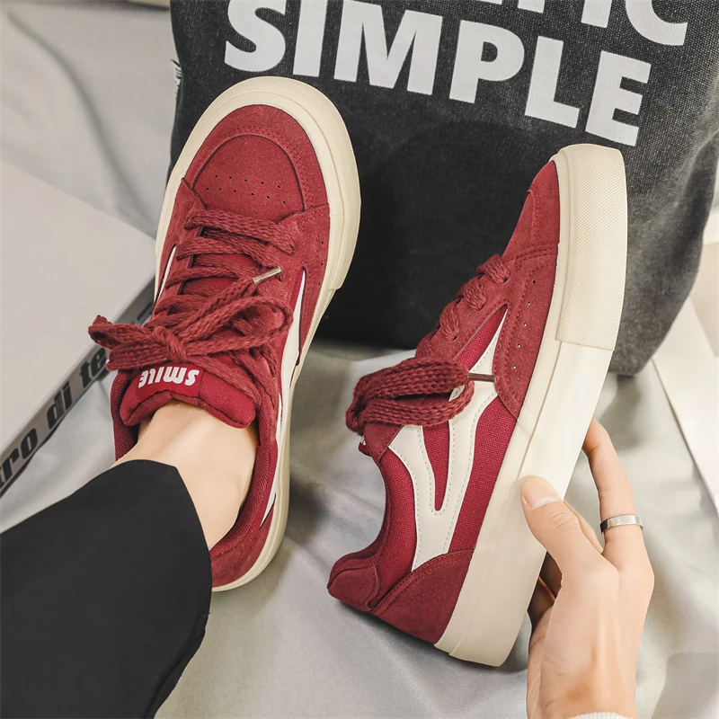 板鞋男新款休闲鞋百搭小众薄款厚底复古透气韩版国潮鞋港风男鞋