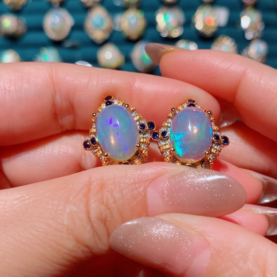 欧泊欧泊耳饰银S925镶嵌