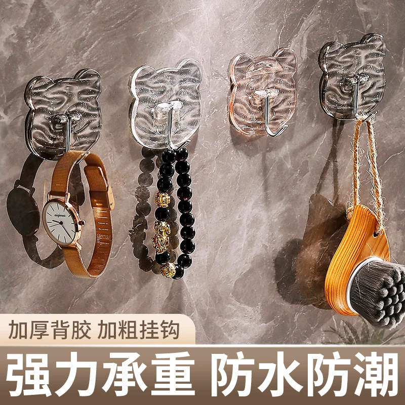 无痕挂钩粘钩强力承重粘胶钩不锈钢免打孔挂衣钩厨房浴室毛巾粘钩